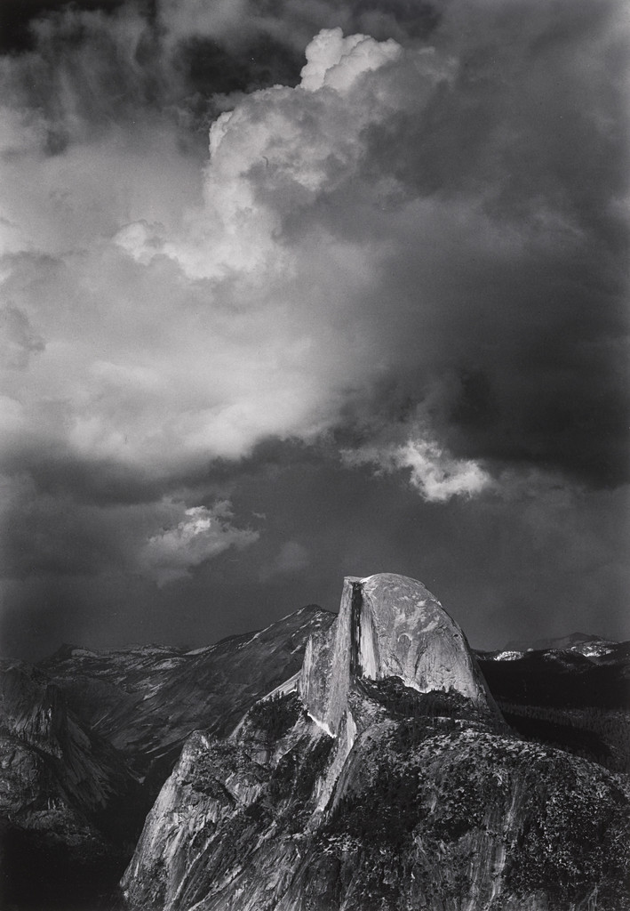 Half Dome, Thunder Clouds, from Glacier Point, Yosemite National Park, California