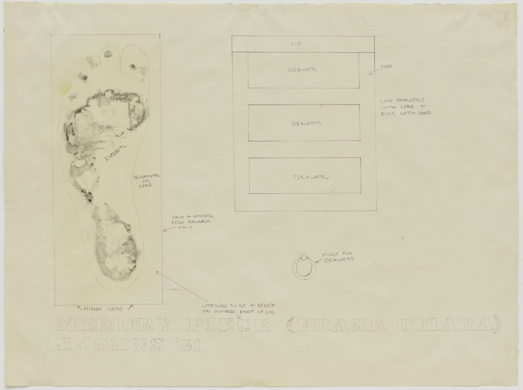 Jasper Johns. Study for Memory Piece (Frank O'Hara)