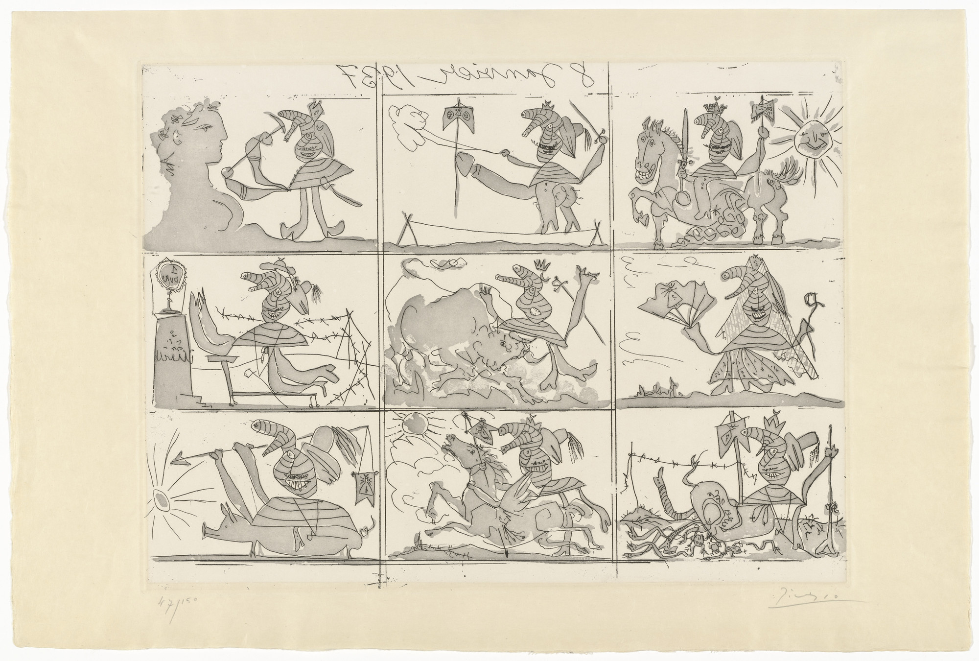 Pablo Picasso. Plate (folio 3) from Sueño y mentira de Franco (The Dream and Lie of Franco). 1937