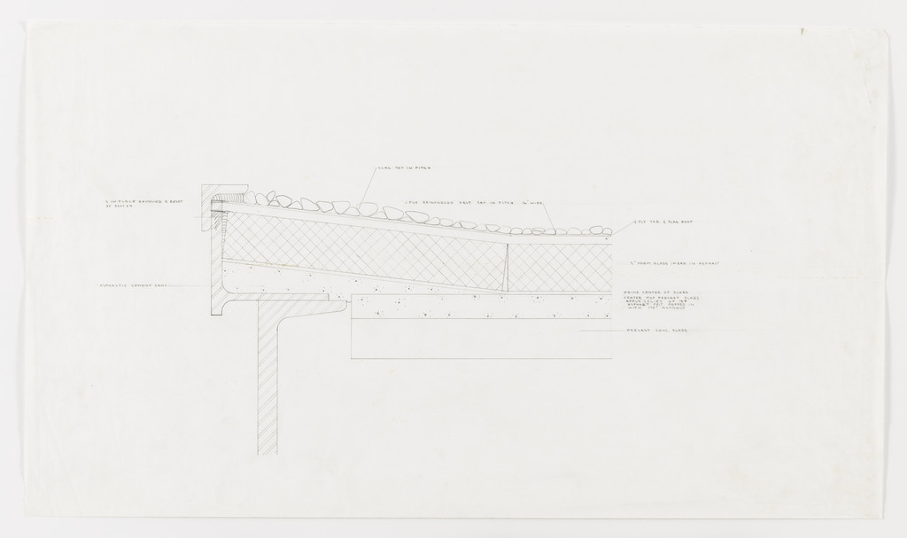 Farnsworth House, Plano, Illinois (Section, roof)