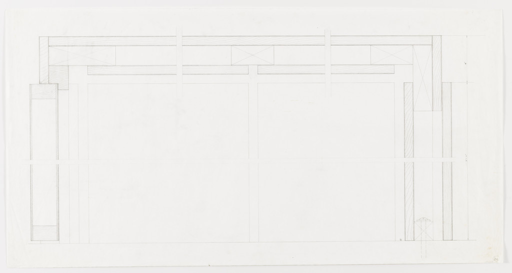 Farnsworth House, Plano, Illinois (Wood panelling detail. Section.)