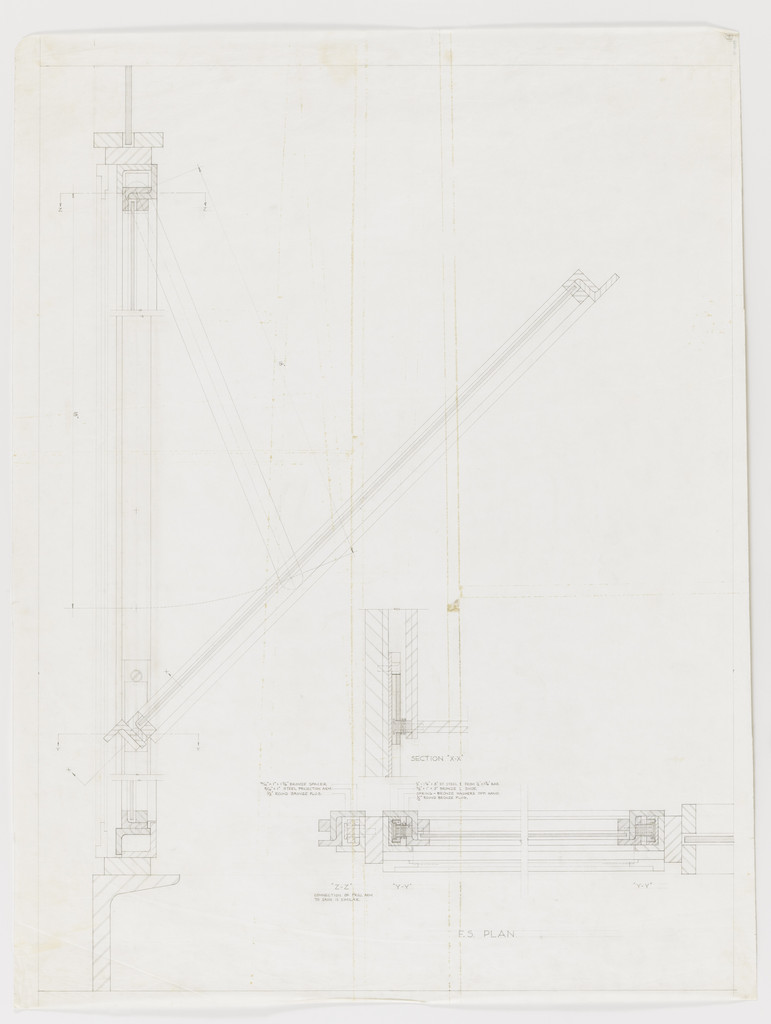 Farnsworth House, Plano, Illinois (Structural detail. Plan, section.)