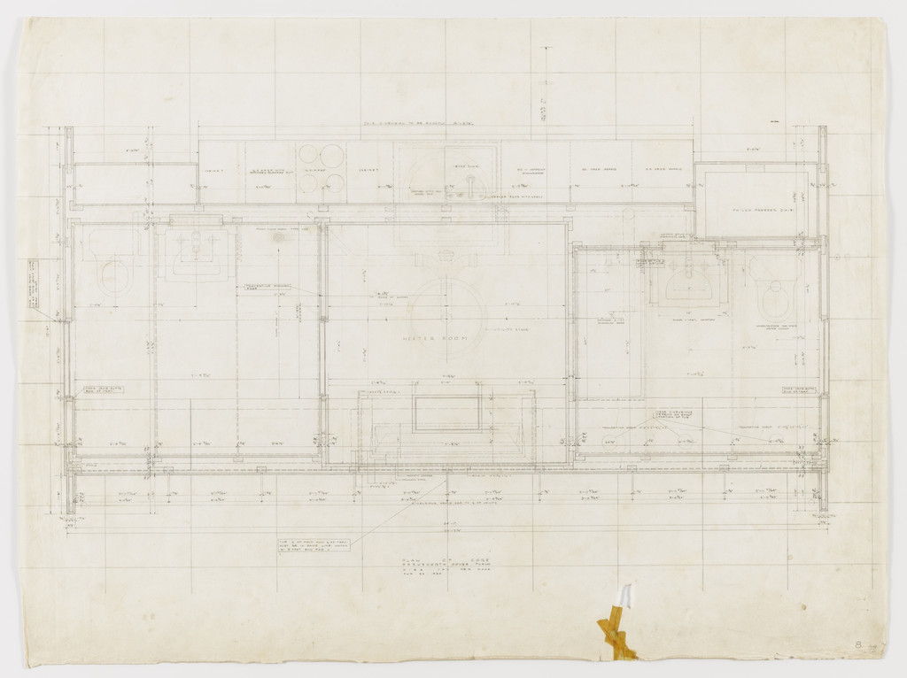 Farnsworth House, Plano, Illinois (Plan of core)