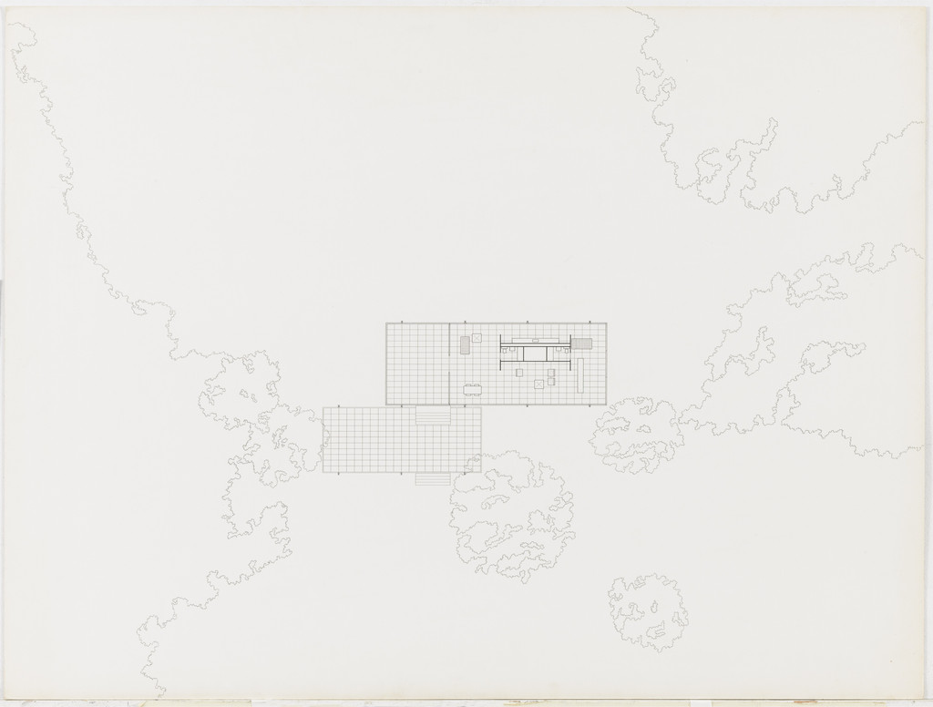 Farnsworth House, Plano, Illinois, Plan
