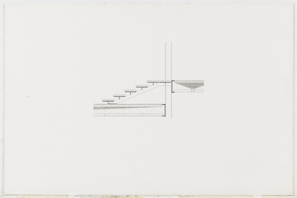 Farnsworth House, Plano, Illinois (Stair detail. Section.)