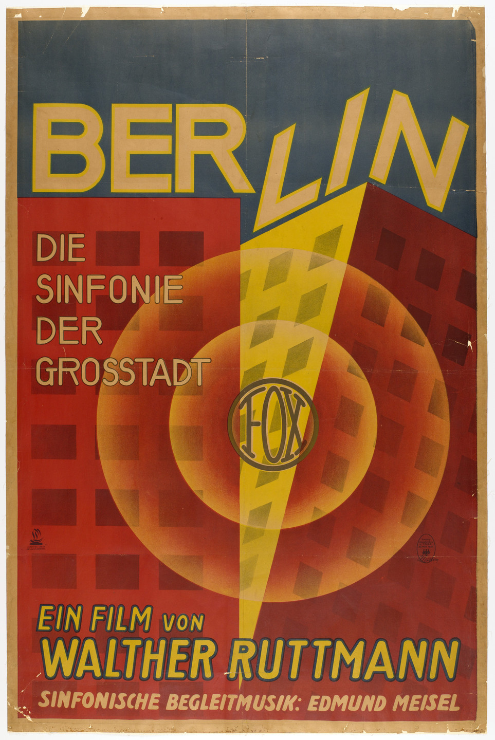 Unidentified Artist. Poster for Berlin, Die Sinfonie der Grosstadt (Berlin, Symphony of the Metropolis). 1927