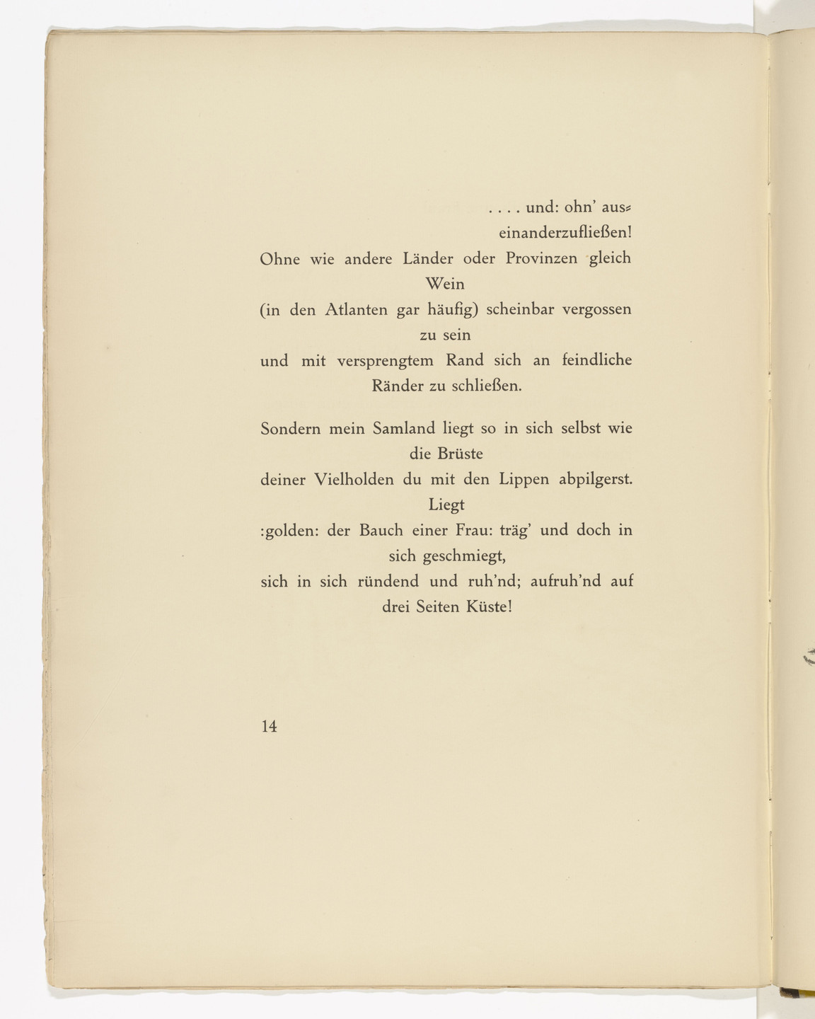 Max Pechstein. Untitled (in-text plate, page 14) from Die Samländische Ode (The Samland Ode). 1918 (executed 1917)