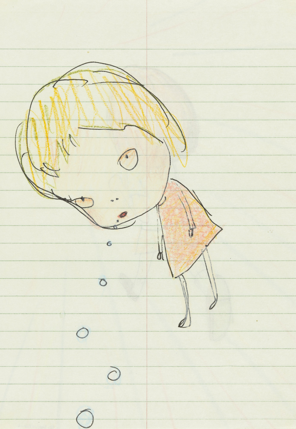 Yoshitomo Nara. Untitled (Girl with bubbles coming out of mouth) from the series Time of My Life. 1992–2000