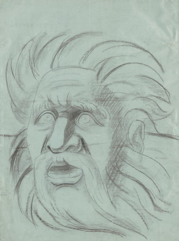 Head of Quetzalcoatl (Study for the Dartmouth College Mural, "An Epic of American Civilization")