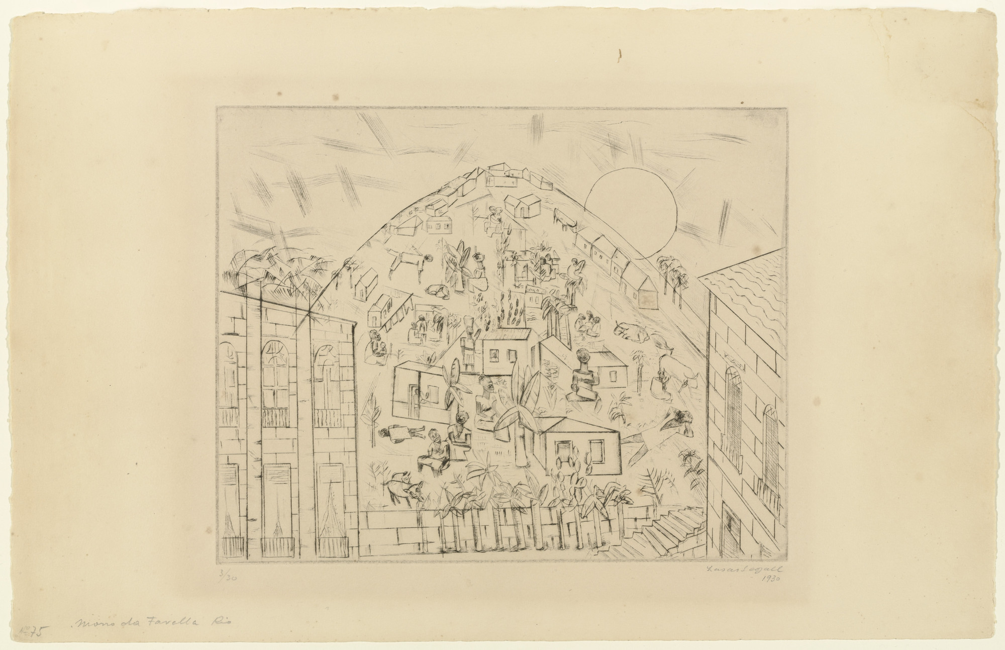 Lasar Segall. Shantytown in Rio de Janeiro (Morro da Favella Rio). 1930