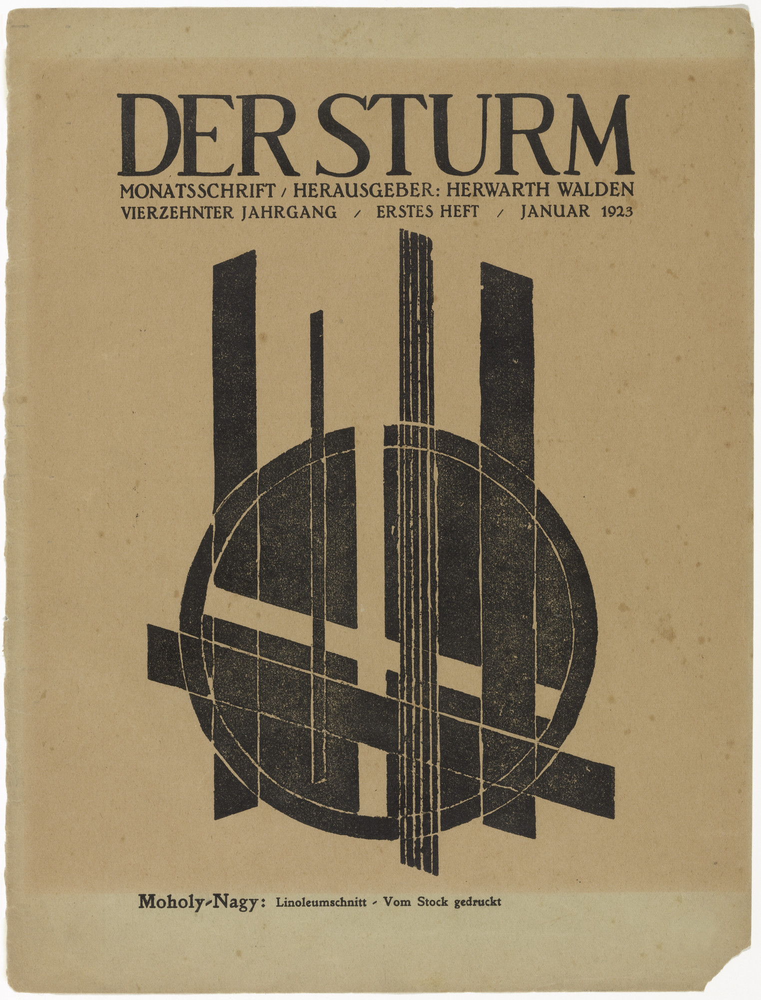 László Moholy-Nagy. Untitled (Composition) (ohne Titel (Komposition)) from the periodical Der Sturm , vol. 13, no. 1 (Jan 1923)