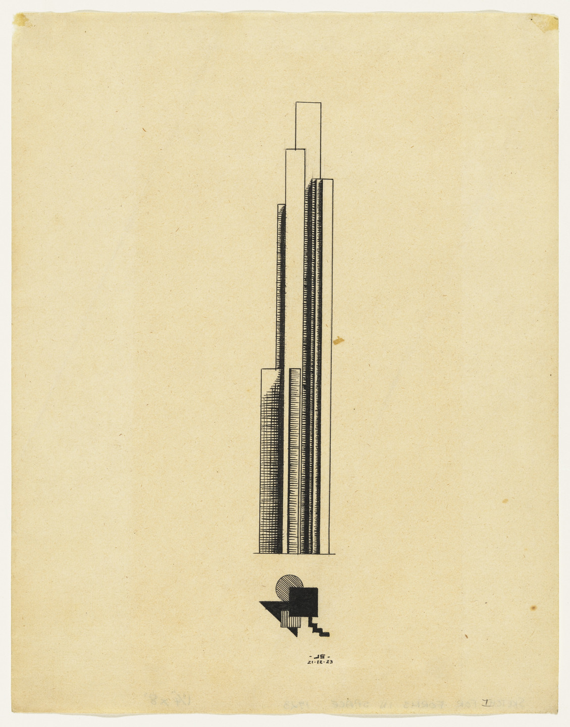 John Storrs. Study for a Sculpture (Forms in Space). 1923