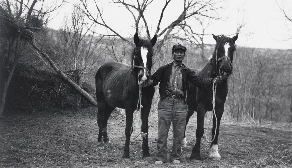 Joe Fire Heart and His Two Horses