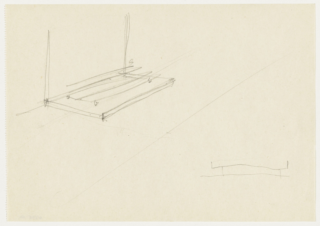 Farnsworth House, Plano, Illinois (Fireplace. Perspective)