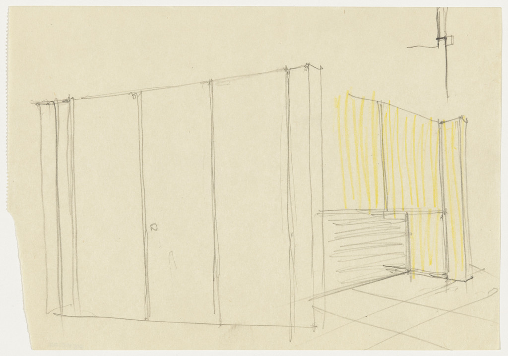Farnsworth House, Plano, Illinois (Center core. Interior perspective.)