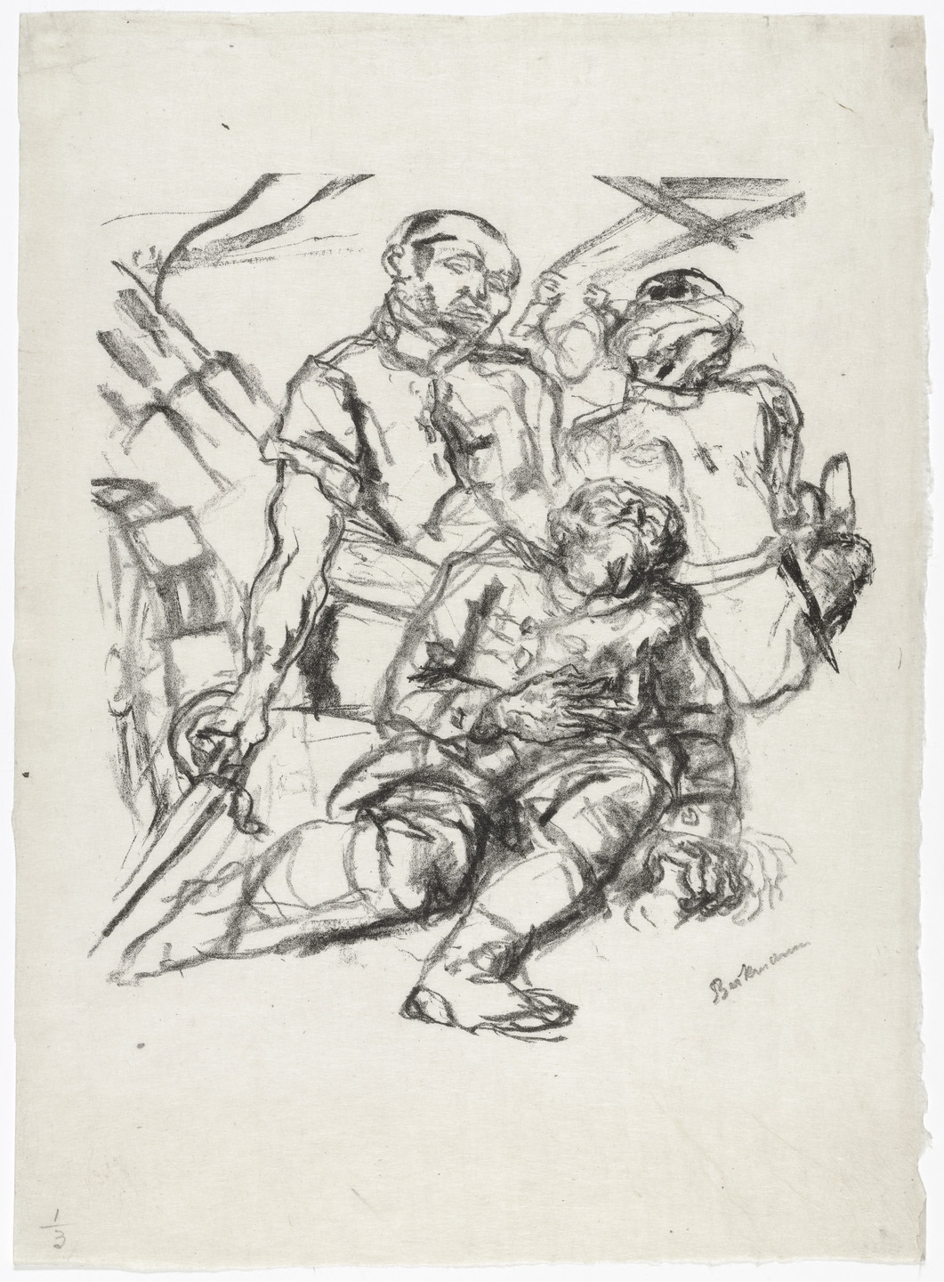 Max Beckmann. Fallen Soldiers (Gefallene Soldaten). (1914)