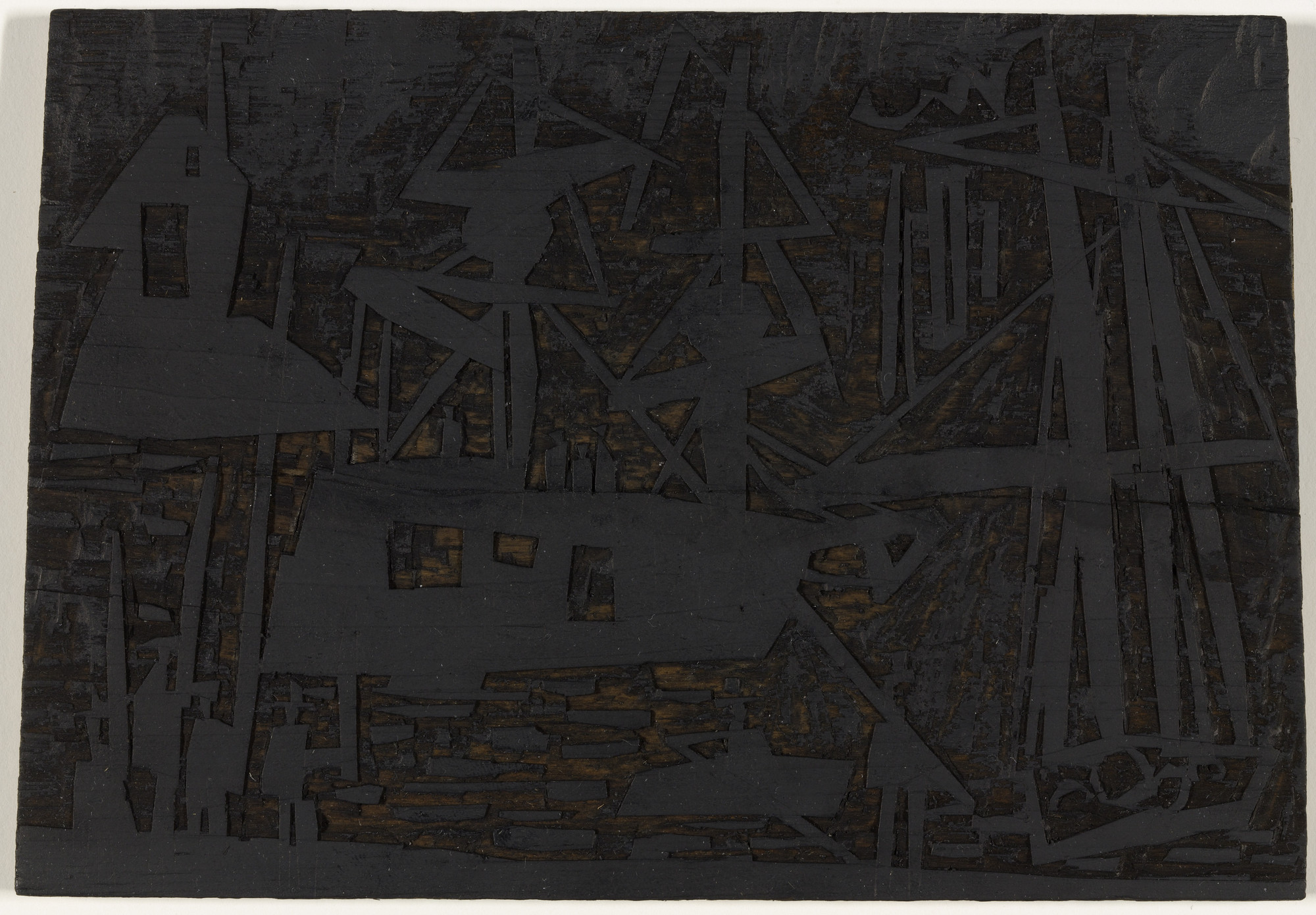 Lyonel Feininger. Woodblock for Harbor (with Boats and Anglers) (Hafen [mit Booten und Anglern])