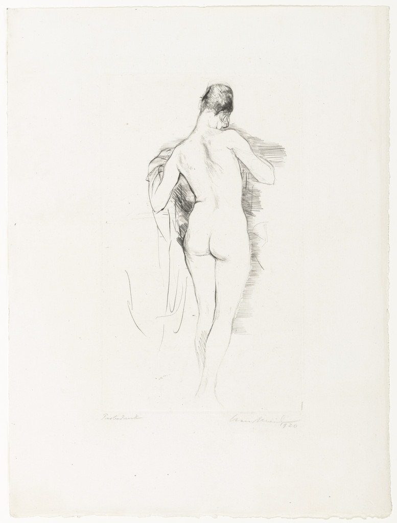 Seated Female Nude from Behind (Sitzender weiblicher Rückenakt)