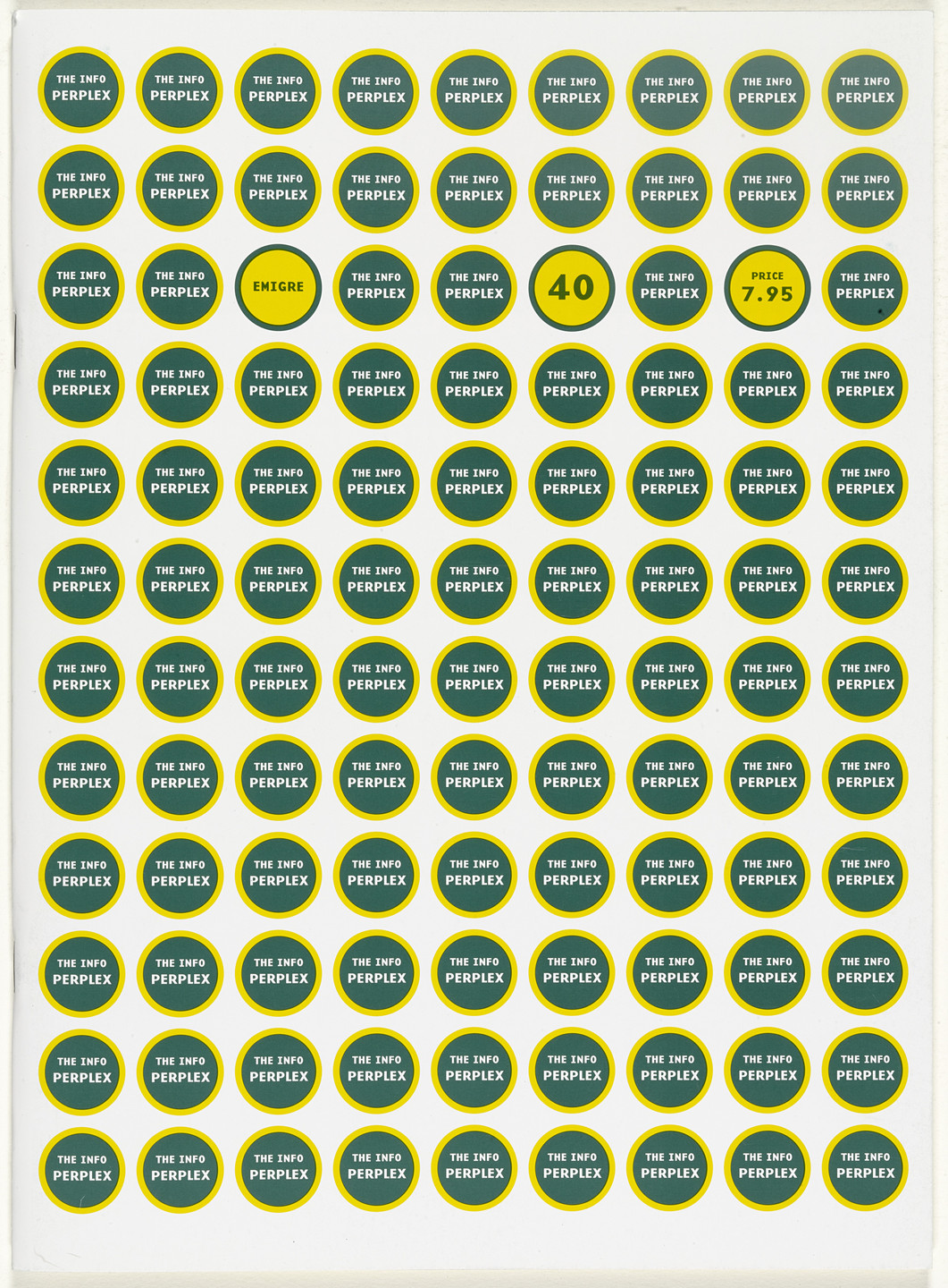 Emigre Inc., Rudy VanderLans, Zuzana Licko. Emigre 40, The Info Perplex. 1996