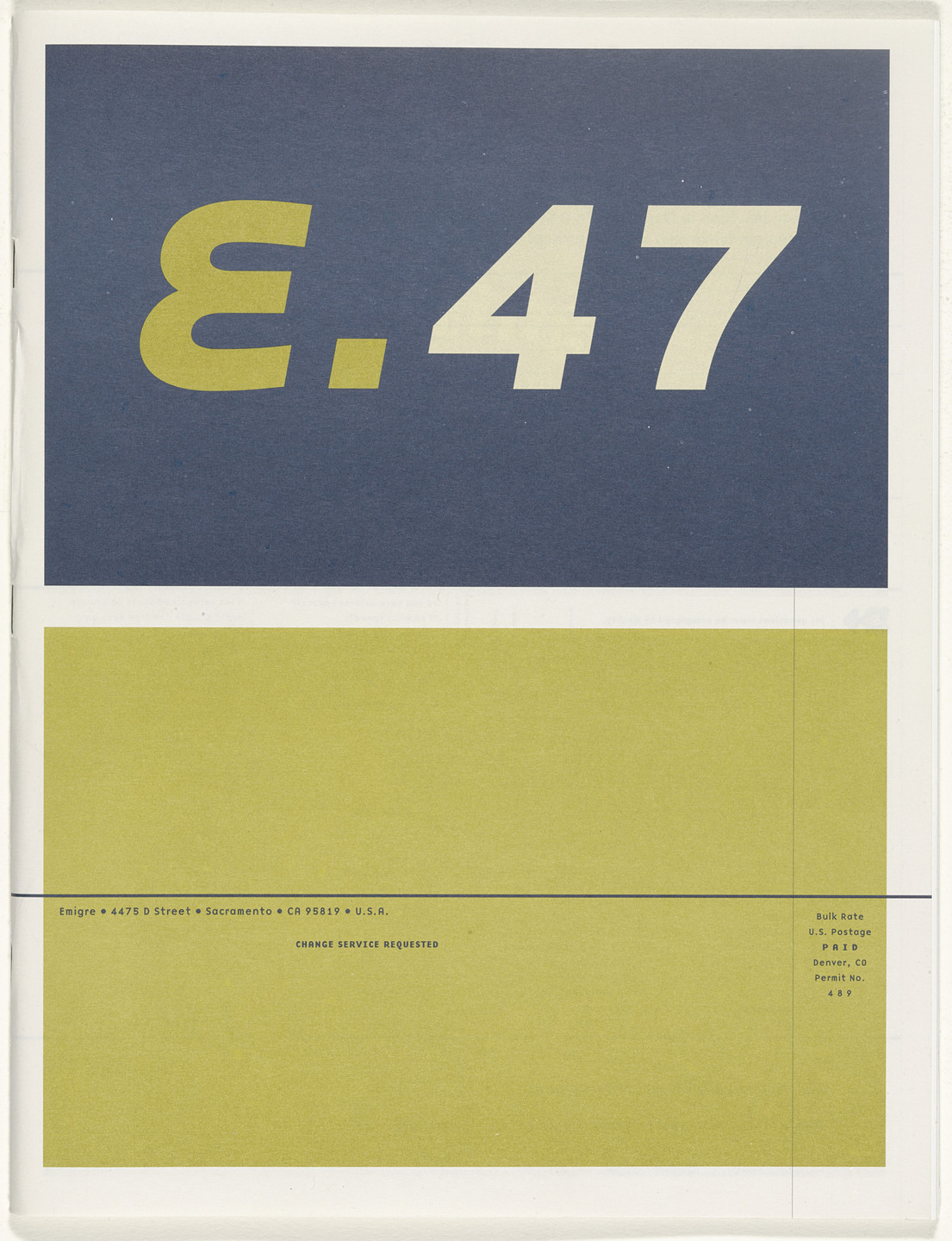 Emigre Inc., Rudy VanderLans, Zuzana Licko. Emigre 47, Relocating Design. 1998