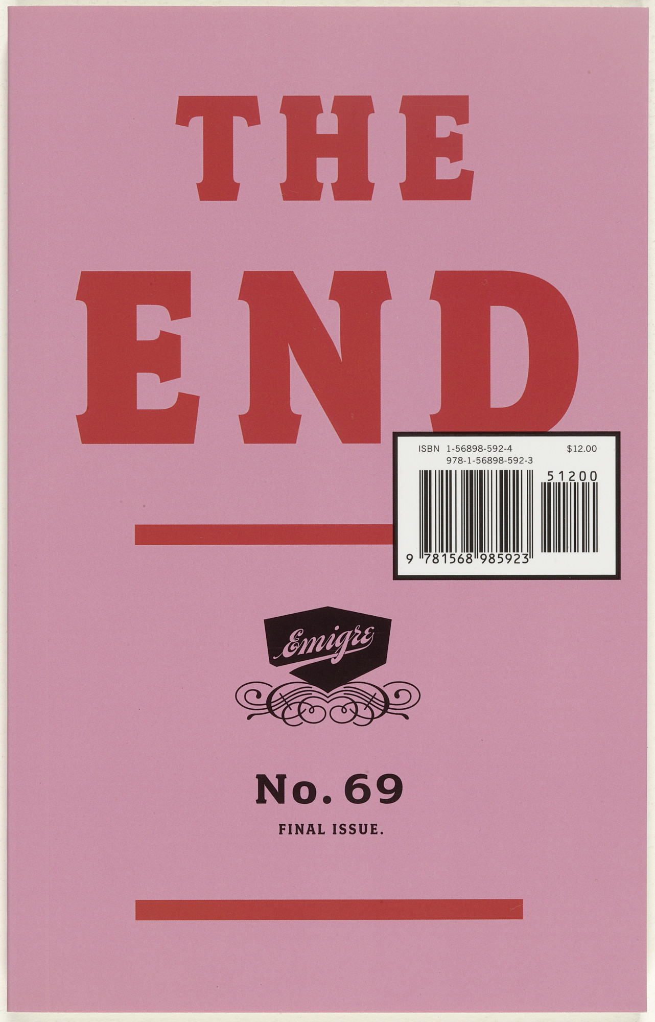 Emigre Inc., Rudy VanderLans, Zuzana Licko. Emigre 69, The End