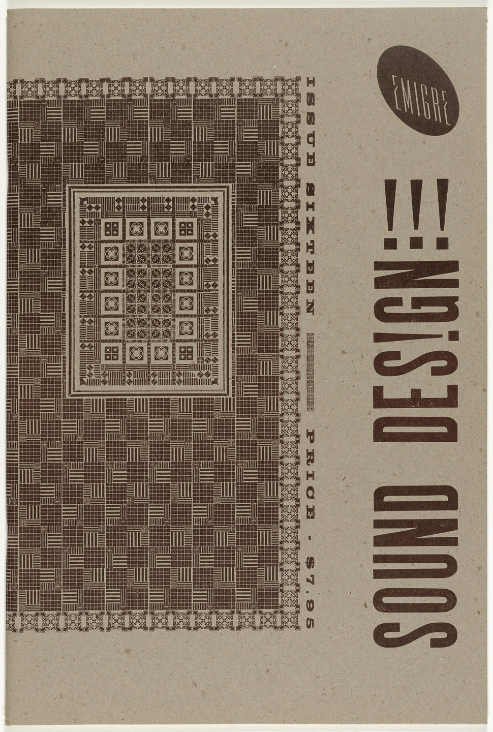 Emigre Inc., Rudy VanderLans, Zuzana Licko. Emigre 16, Sound Design. 1990