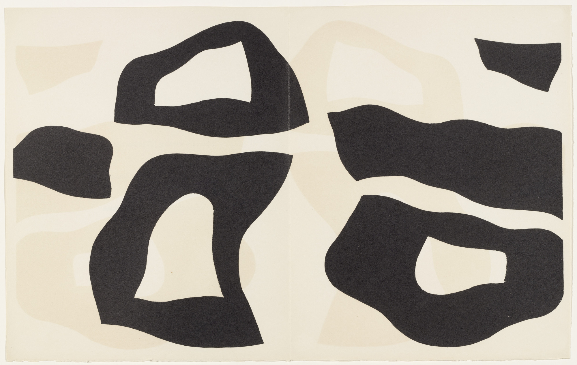 Jean (Hans) Arp. Placed According to the Laws of Chance (plate, pages 26–27) from Dreams and Projects. 1951–52, published 1952