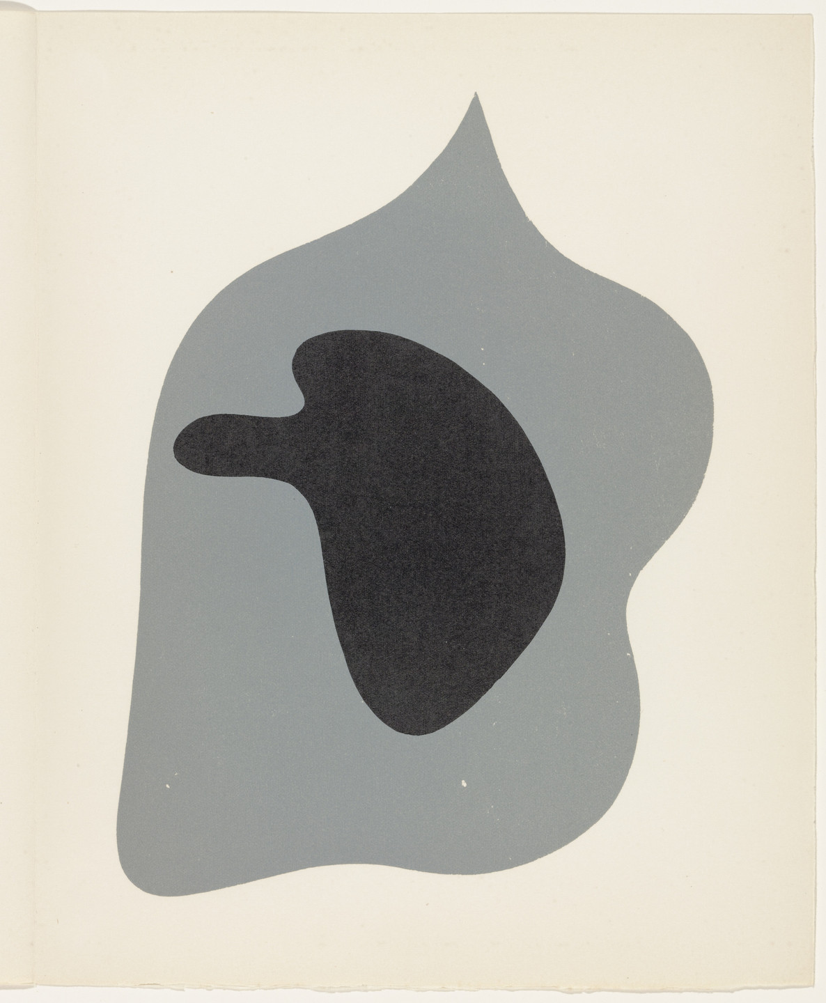 Jean (Hans) Arp. Black Profile on Gray Face (plate, page 47) from Dreams and Projects. 1951–52, published 1952