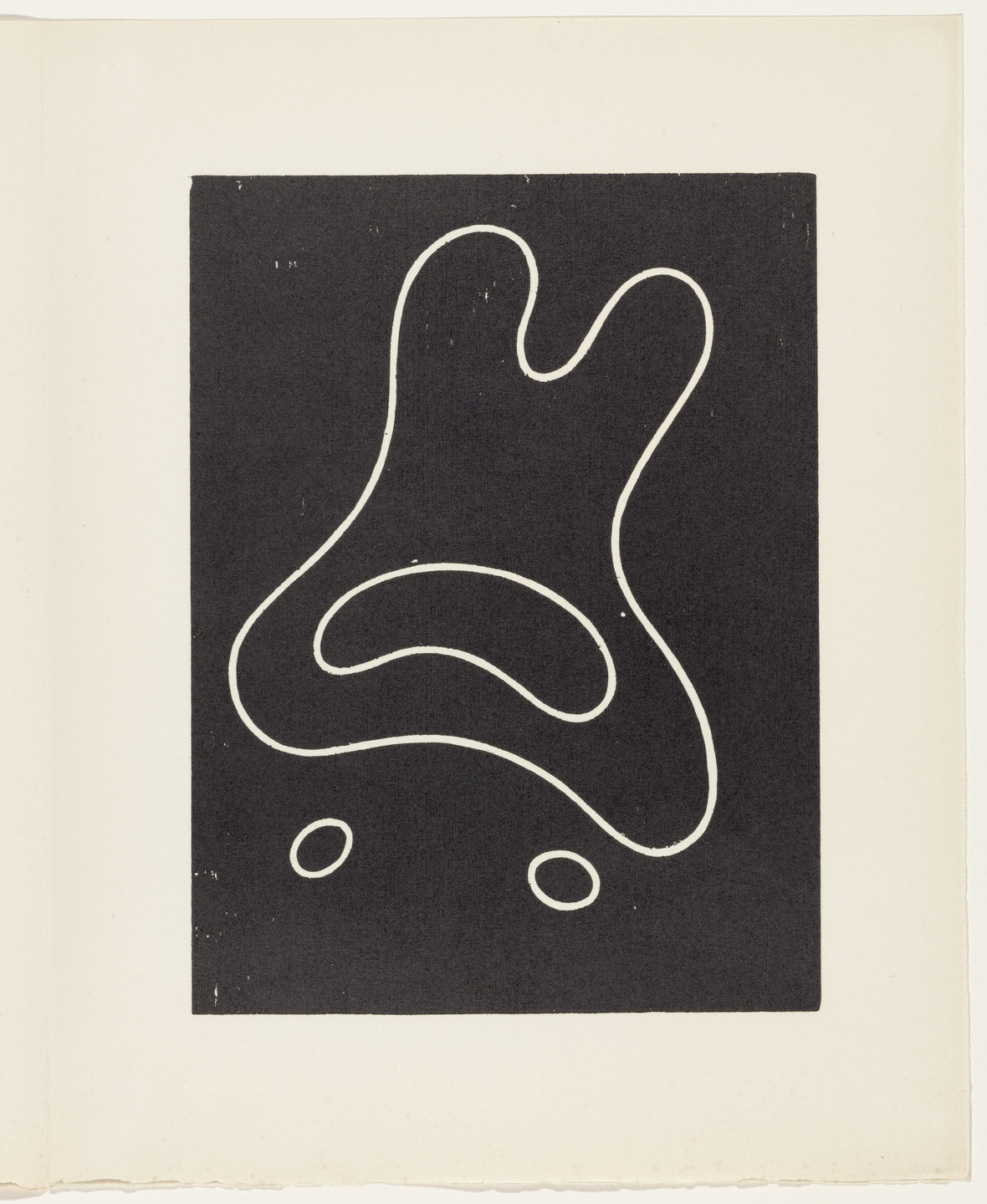 Jean (Hans) Arp. Mythical Project: Hat, Mouth, Navel-Eyes (plate, page 87) from Dreams and Projects. 1951–52, published 1952