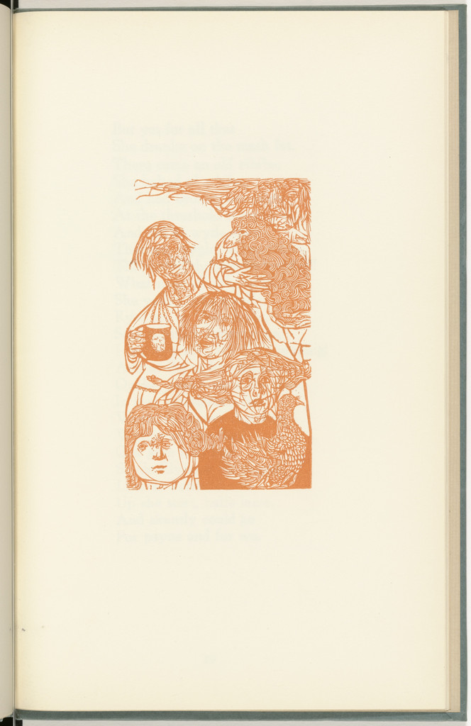 Plate (page 27) from The Tunning of Elynour Rummynge, Leonard Baskin, 1953
