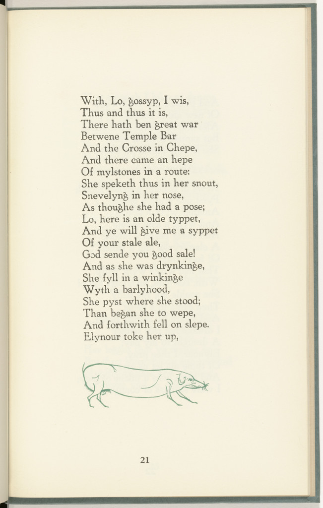 Castle Street Dog (in-text plate, page 21) from The Tunning of Elynour Rummynge