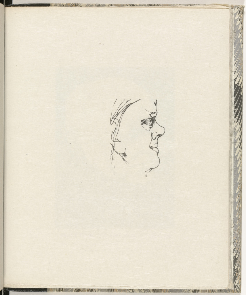 Blake, after his Visionary Self Portrait (plate, folio 15) from Blake and the Youthful Ancients, Leonard Baskin, 1956