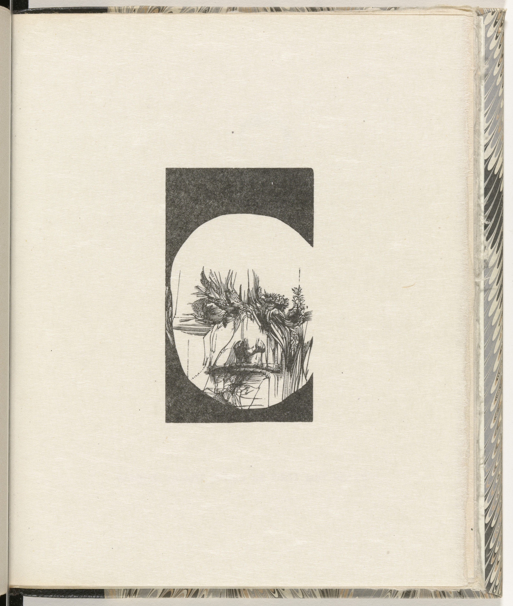 Leonard Baskin. Blake: An Imagined Death Mask (plate, folio 19) from Blake and the Youthful Ancients