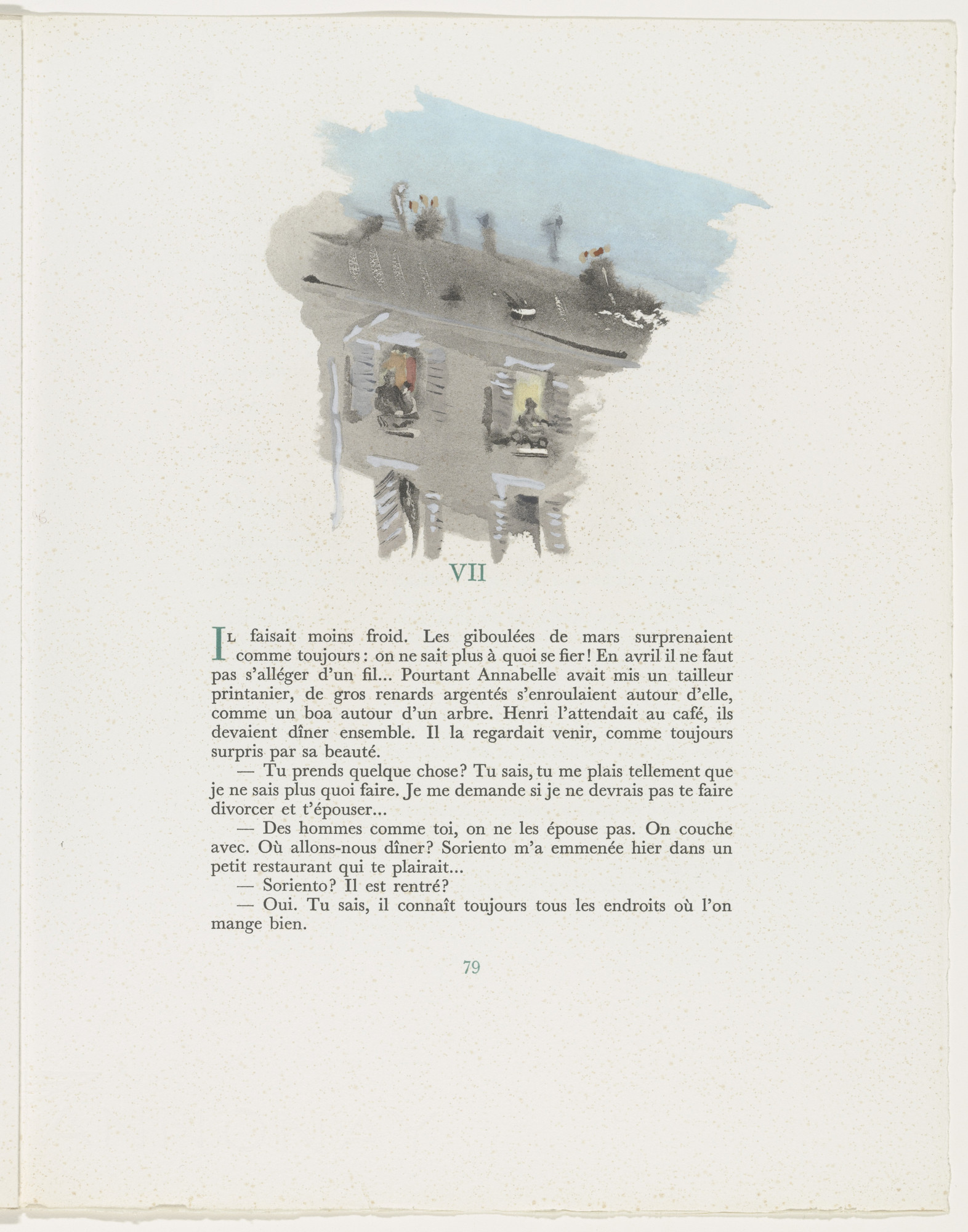 Christian Bérard. Headpiece (page 79) from Mille Regrets (A Thousand Regrets)