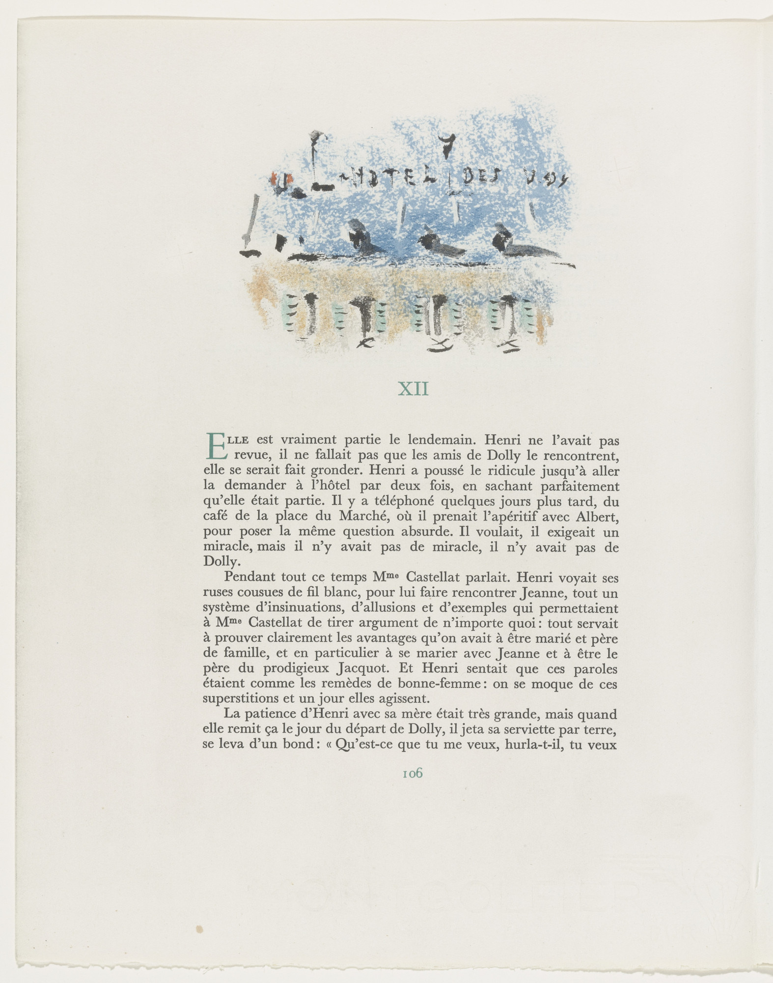 Christian Bérard. Headpiece (page 106) from Mille Regrets (A Thousand Regrets)