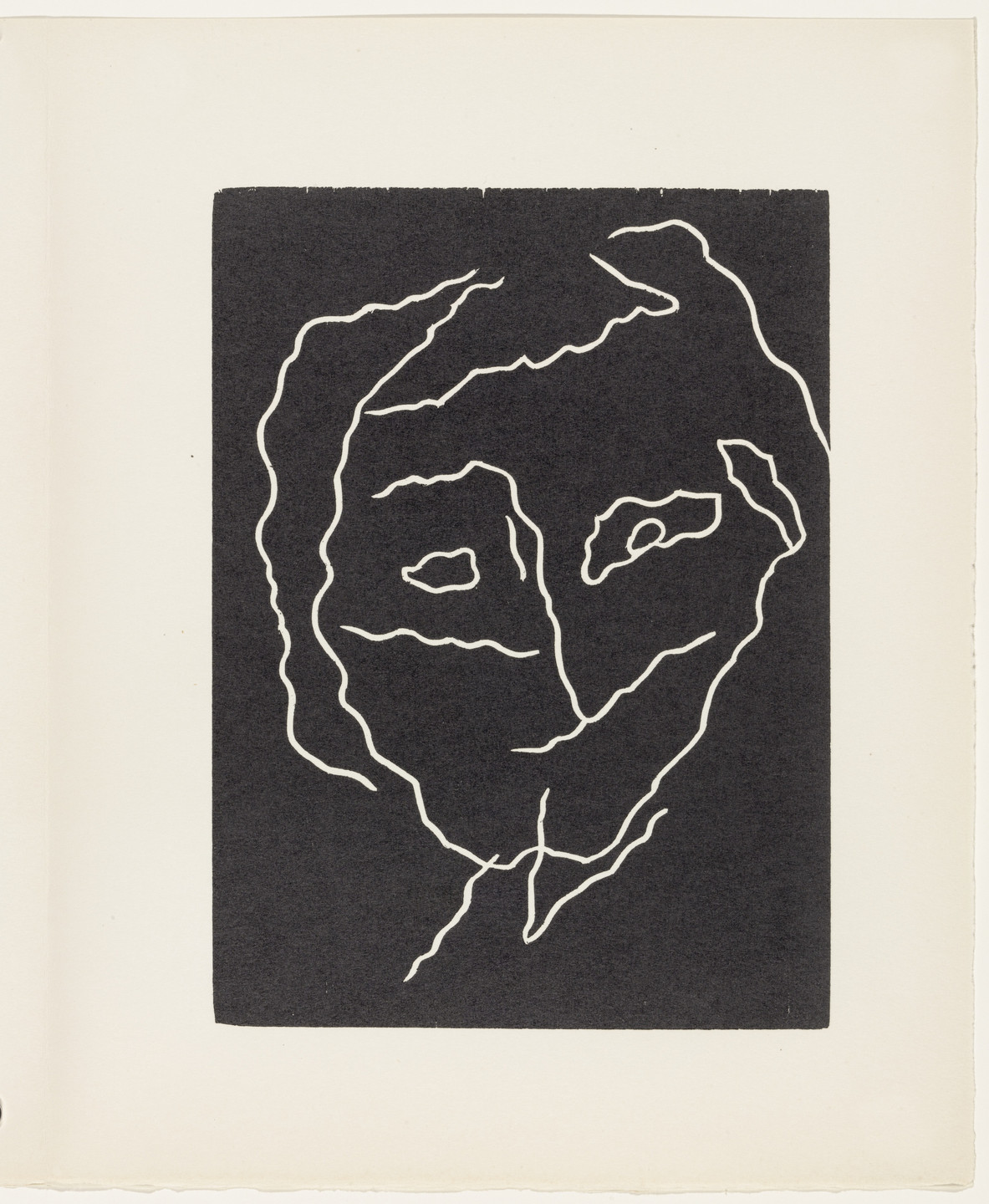 Jean (Hans) Arp. Head with Seismic Line (plate, page 111) from Dreams and Projects. 1951–52, published 1952
