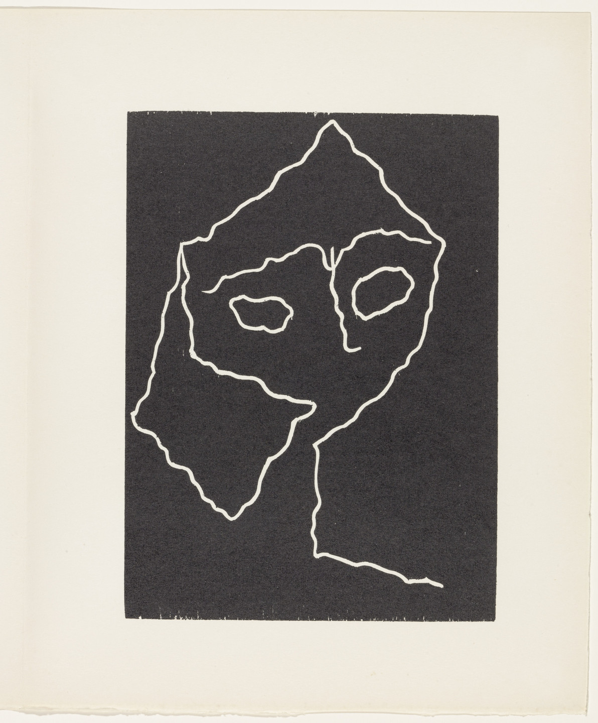 Jean (Hans) Arp. Head with Seismic Line (plate, page 115) from Dreams and Projects. 1951–52, published 1952