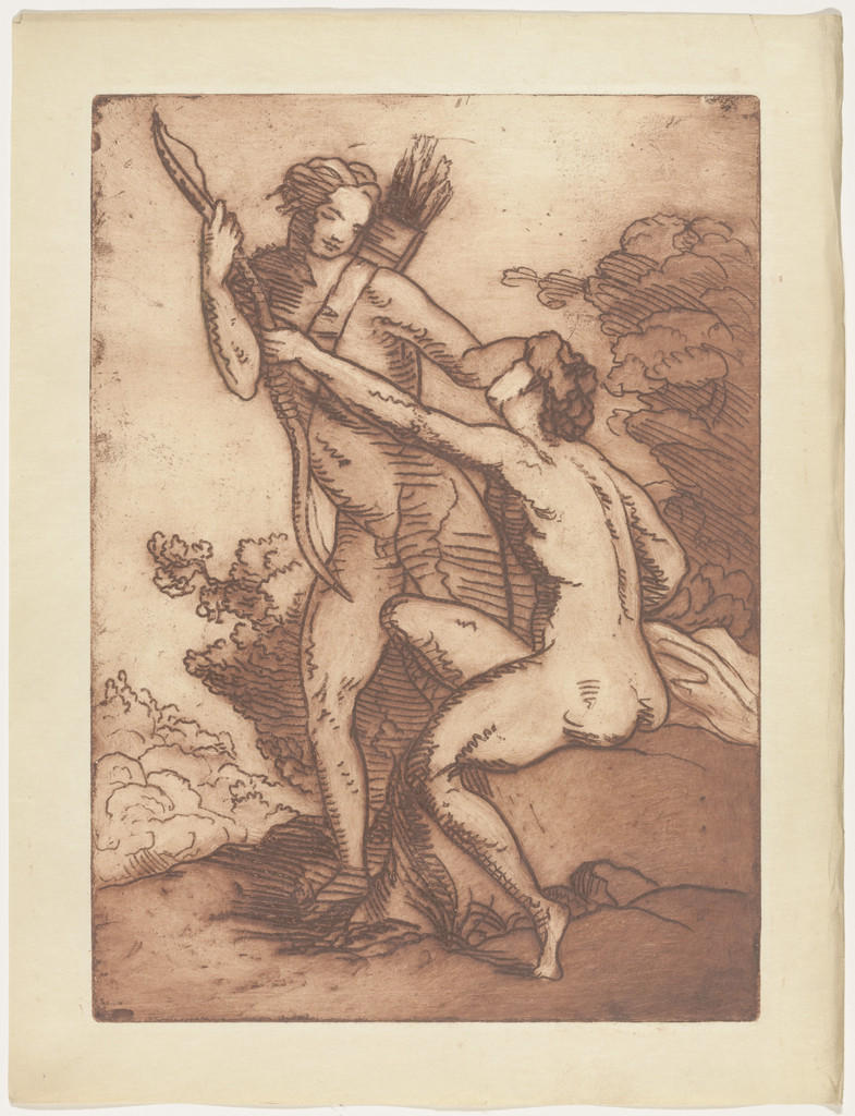 Venus and Adonis (plate, folio 77) from Les Amours (The Loves)