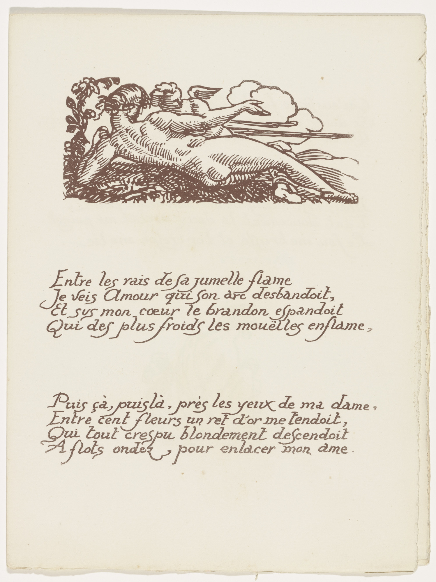 Émile Bernard. Headpiece (folio 13) from Les Amours (The Loves)