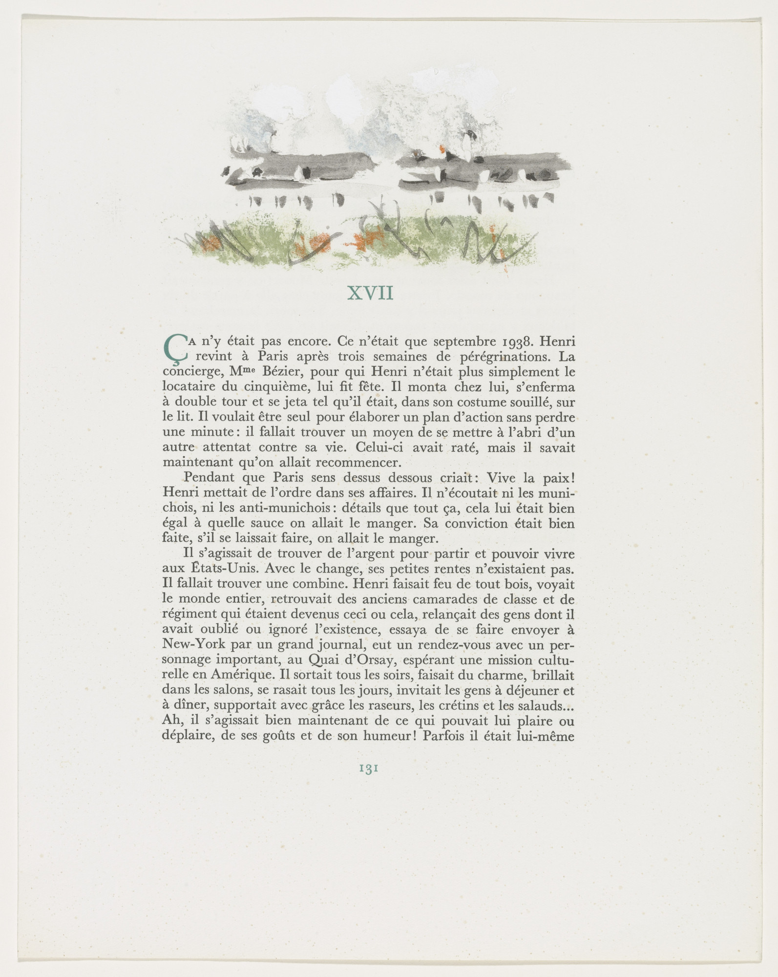 Christian Bérard. Headpiece (page 131) from Mille Regrets (A Thousand Regrets)