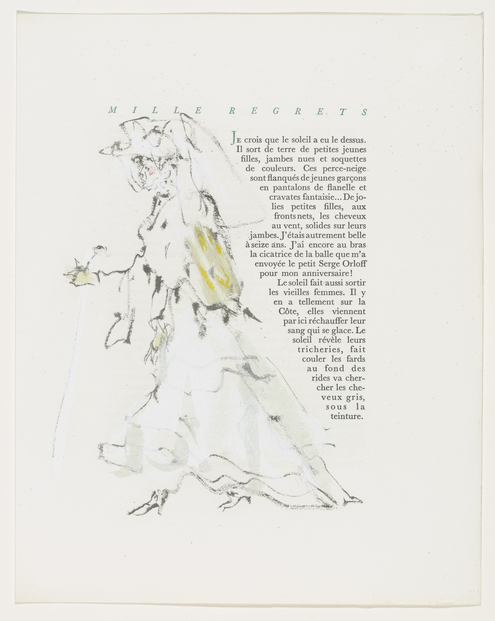 Christian Bérard. In-text plate (page 43) from Mille Regrets (A Thousand Regrets)