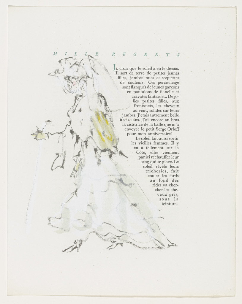 In-text plate (page 43) from Mille Regrets (A Thousand Regrets), Christian Bérard, 1947