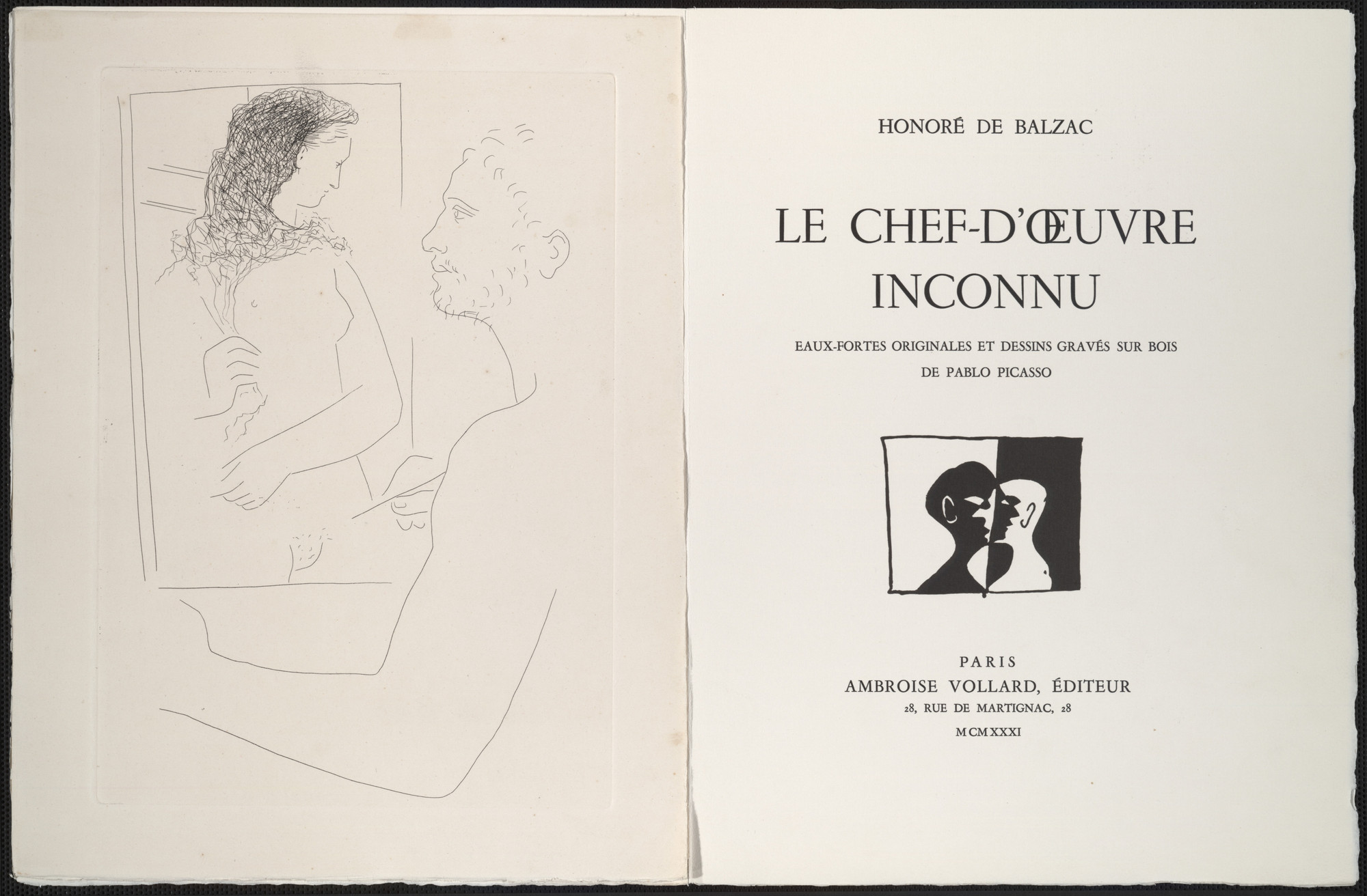 Pablo Picasso. Painter Before His Painting from Le Chef-d&#39;œuvre inconnu. 1927, published 1931