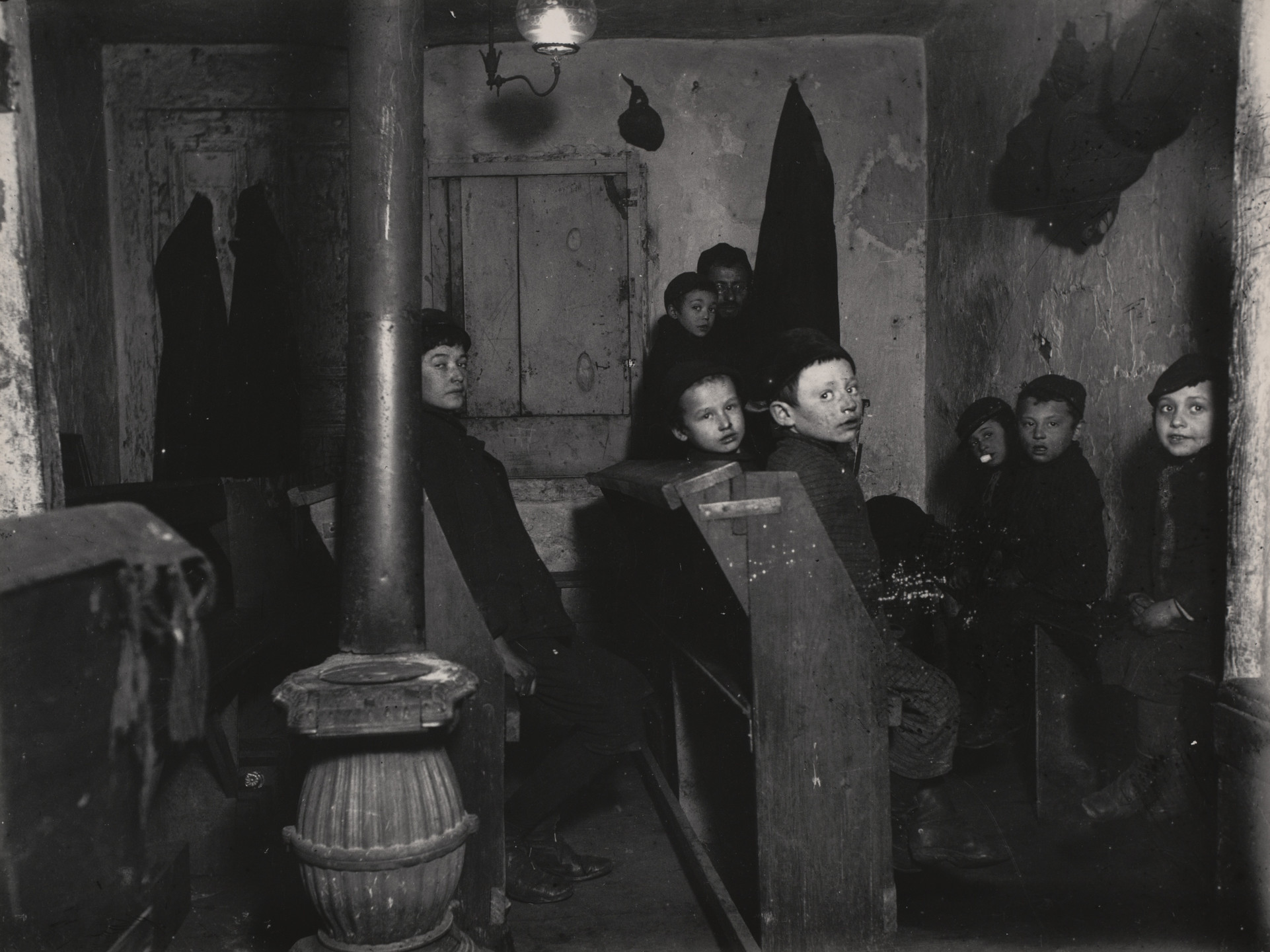 Jacob August Riis. Talmud School in a Hester Street Tenement. 1888-95