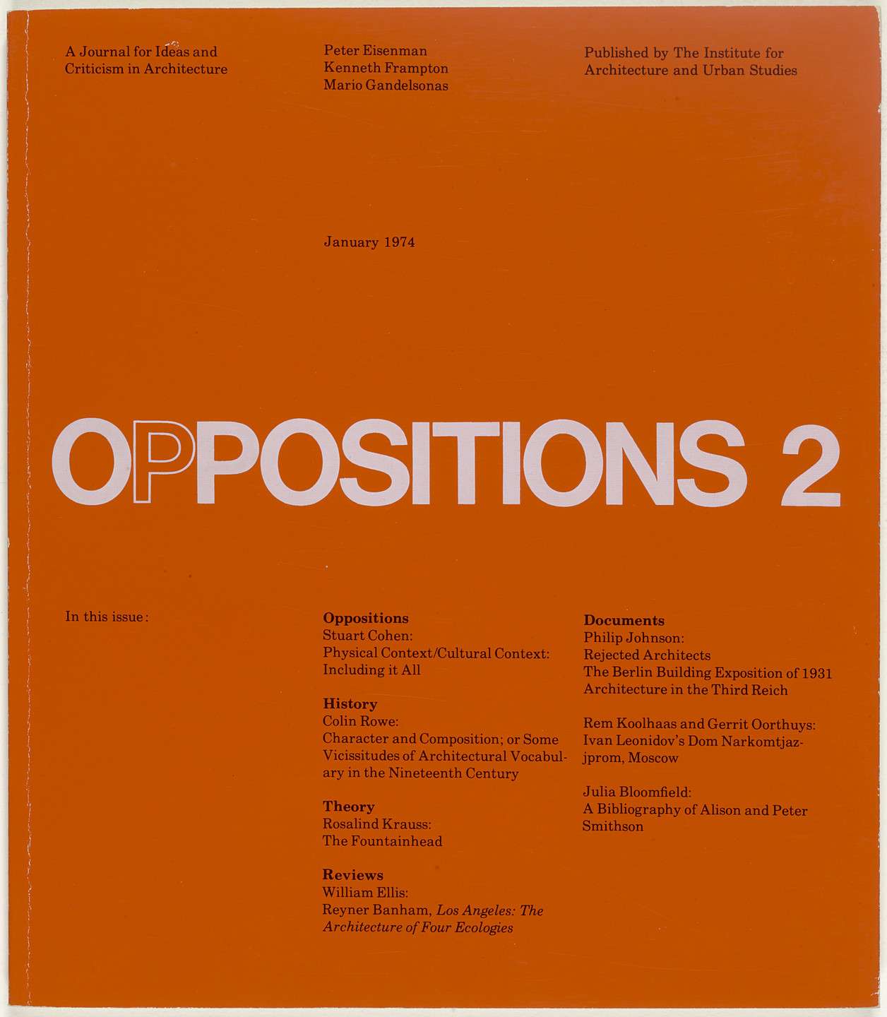 Massimo Vignelli, Lella Vignelli. OPPOSITIONS 2. 1974