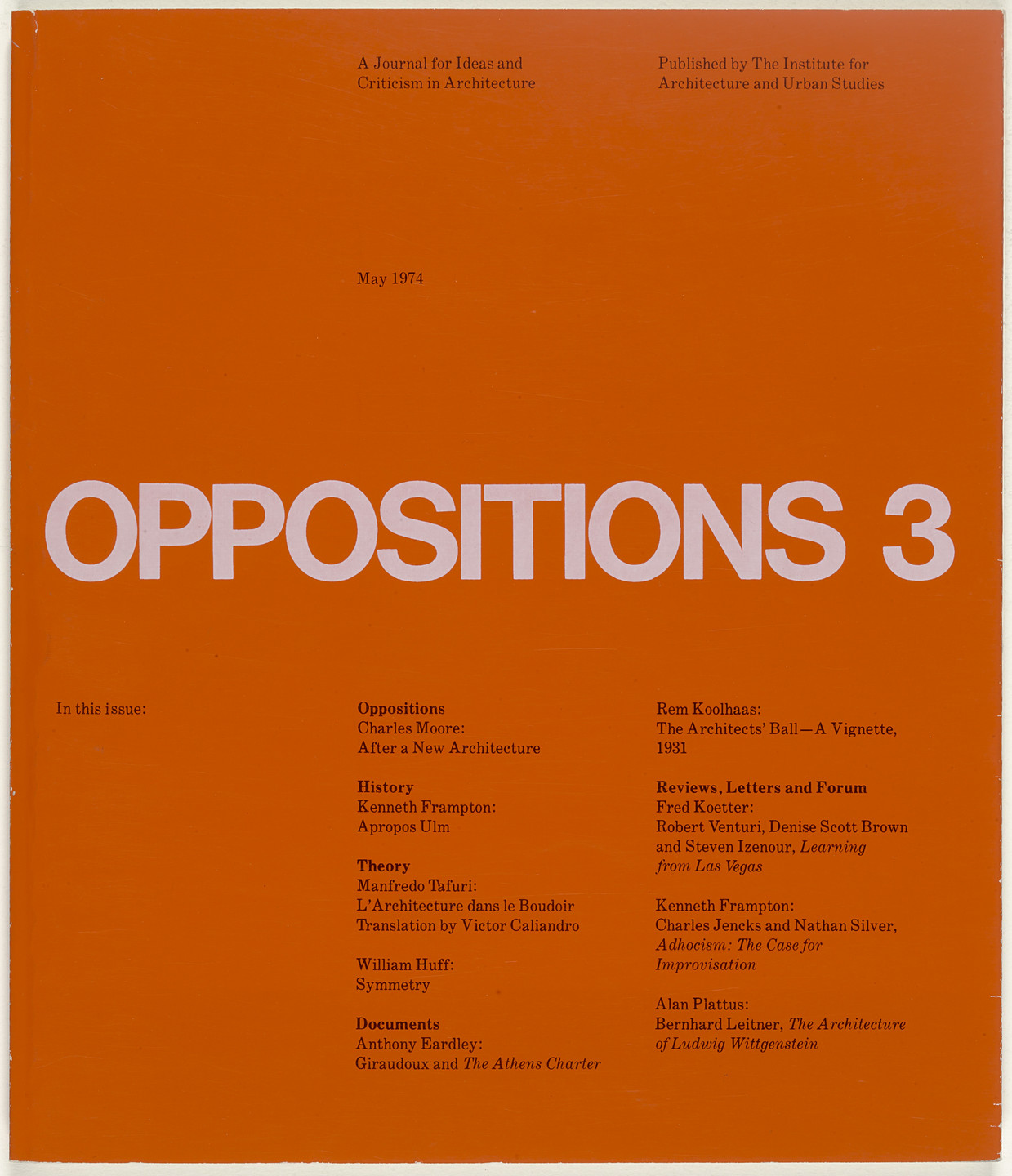 Massimo Vignelli, Lella Vignelli. OPPOSITIONS 3. 1974