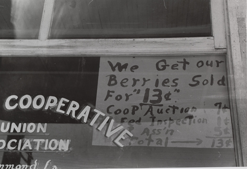 Sign Showing Commission for Handling Strawberries, Hammond, Louisiana