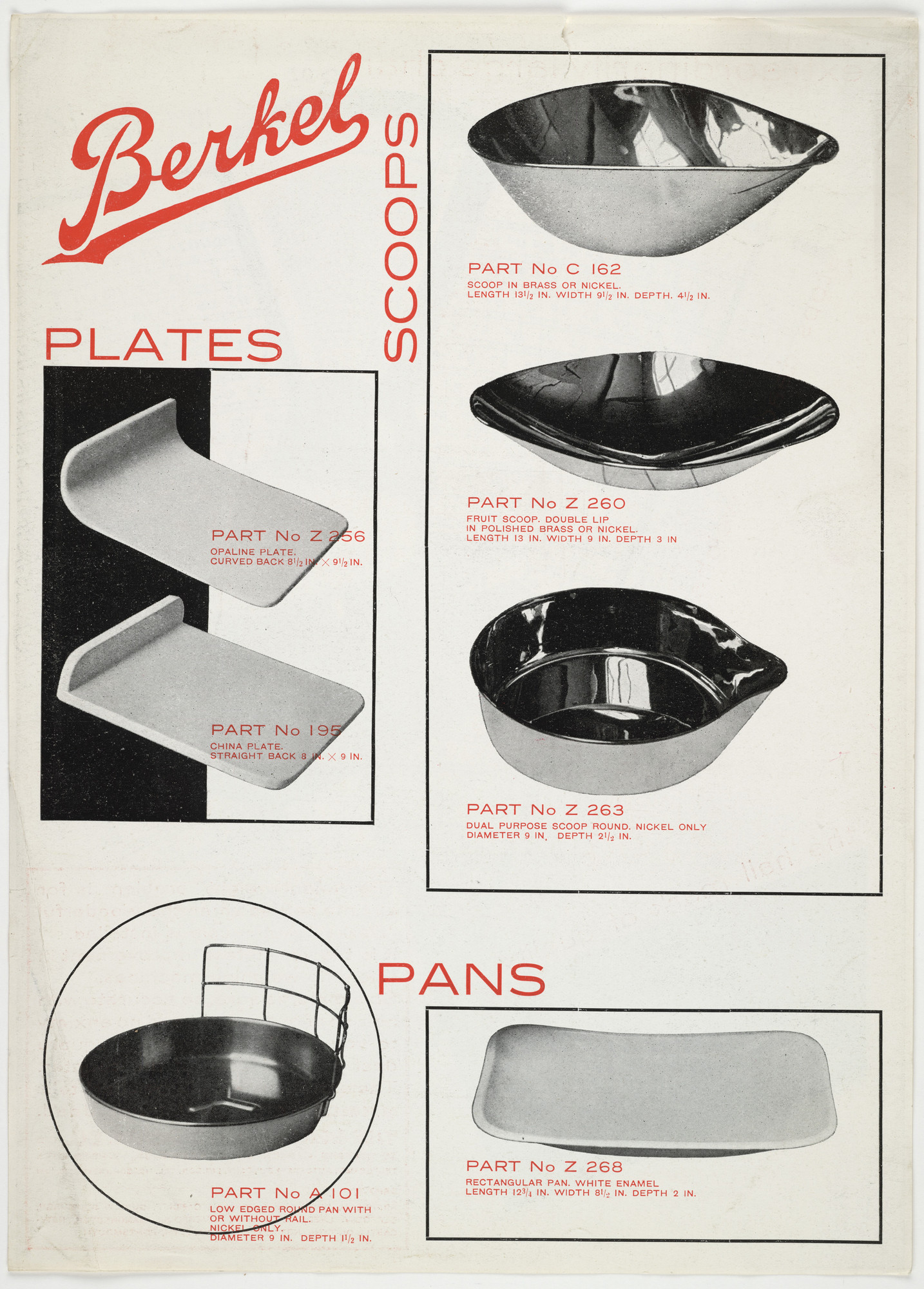 Paul Schuitema. Berkel Scoops, Plates, Pans