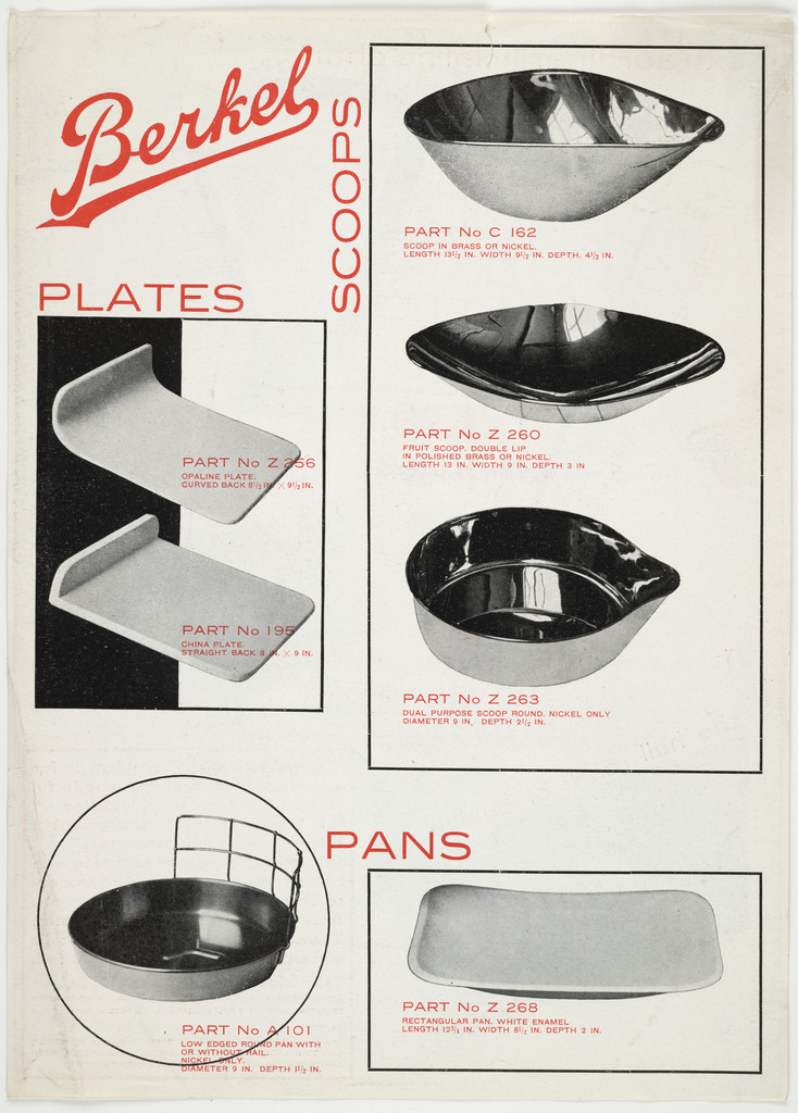 Berkel Scoops, Plates, Pans
