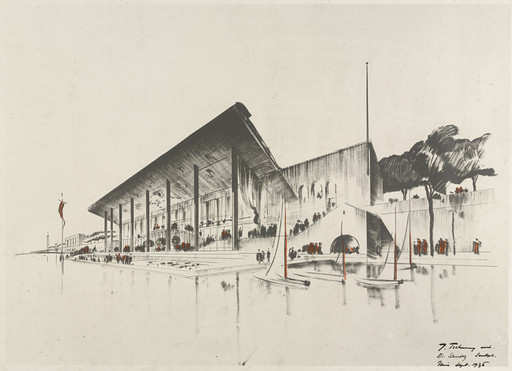 Swiss Pavilion, Paris World's Fair, project
Exterior perspective